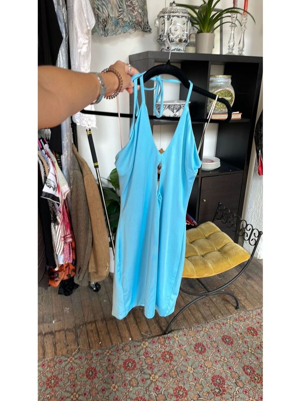 princess polly blue halter dress size 6